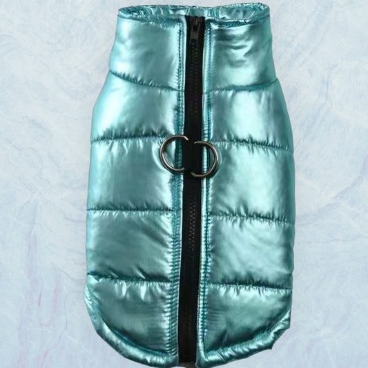 Blue Metallic Puffer Vest