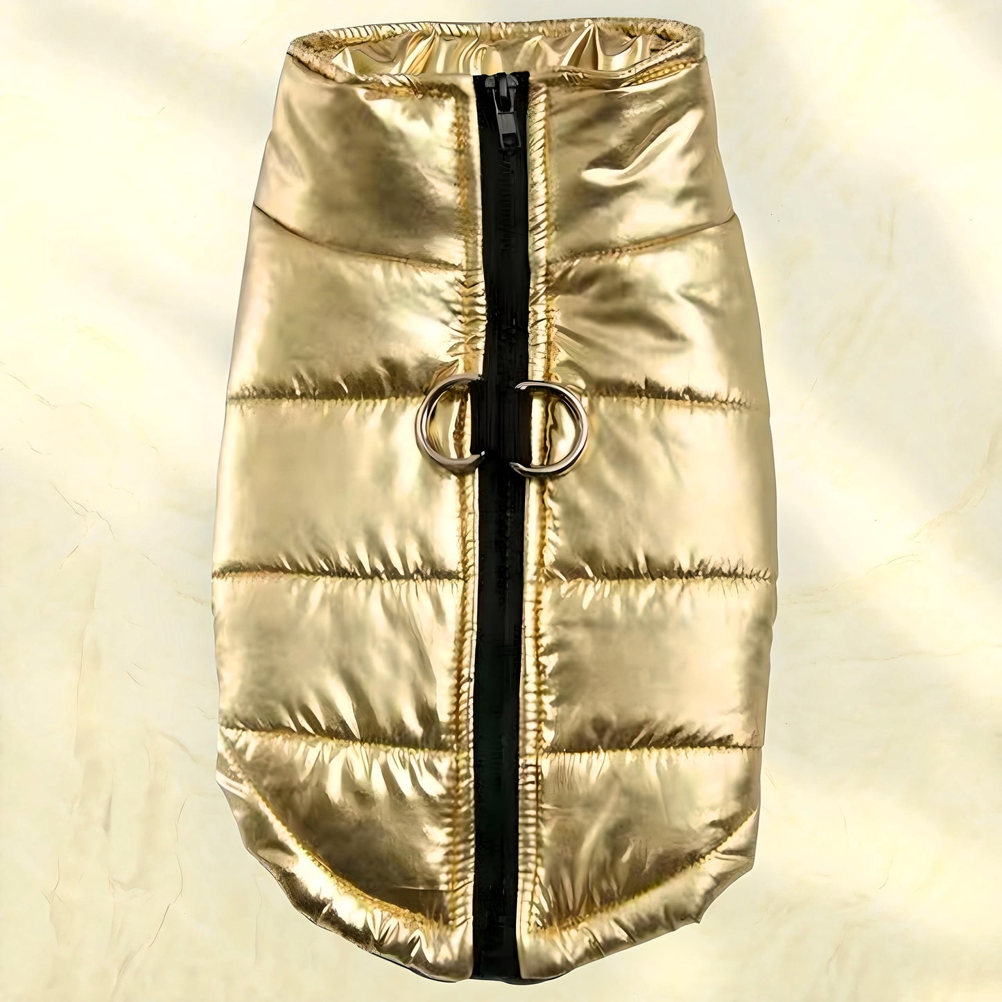 Shiny Gold Pet Puffer Jacket