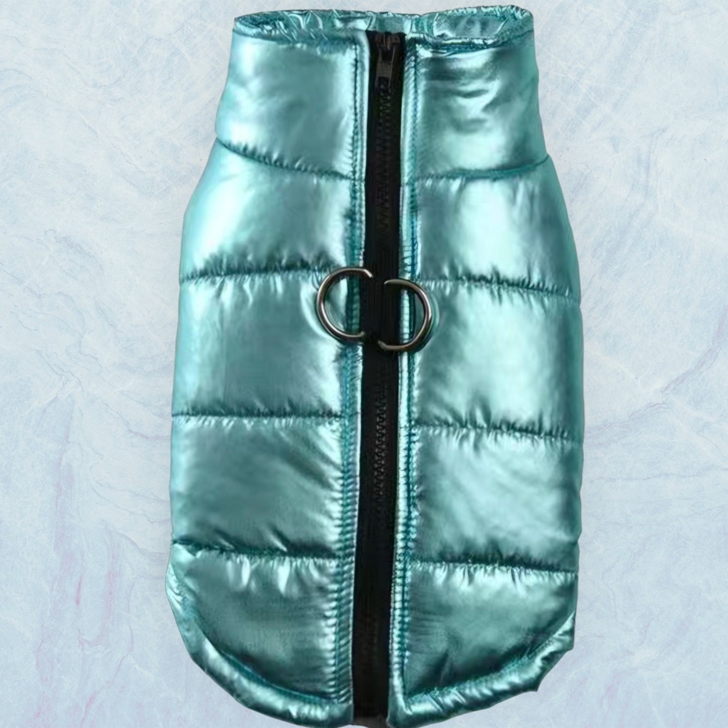 Blue Metallic Puffer Vest