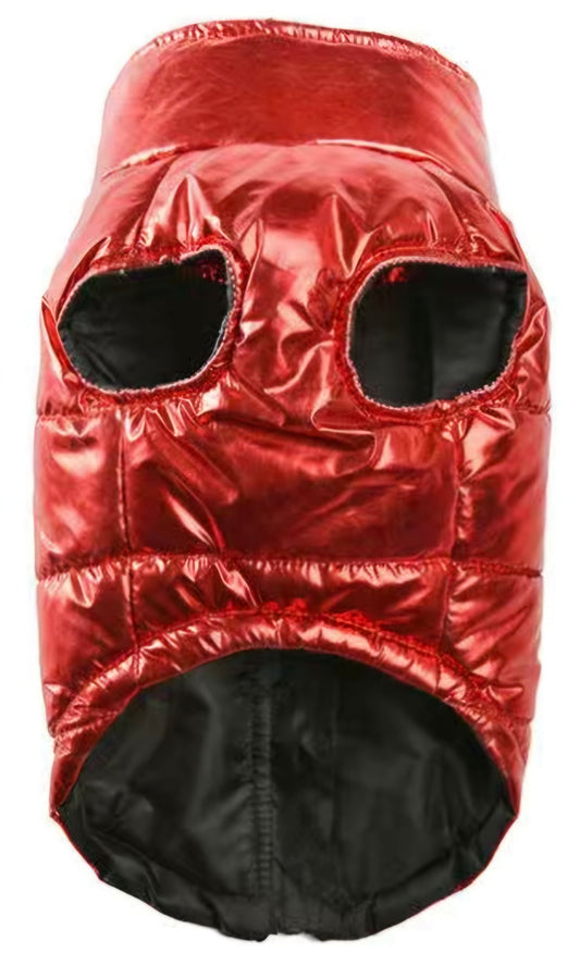 Red Metallic Puffer Vest