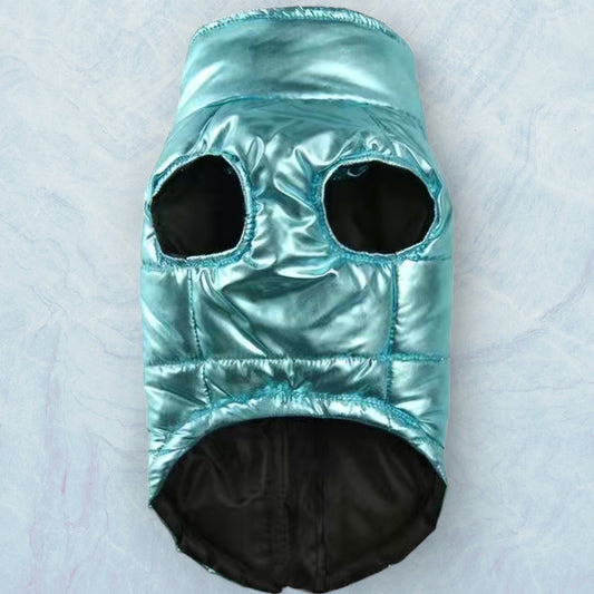 Blue Metallic Puffer Vest