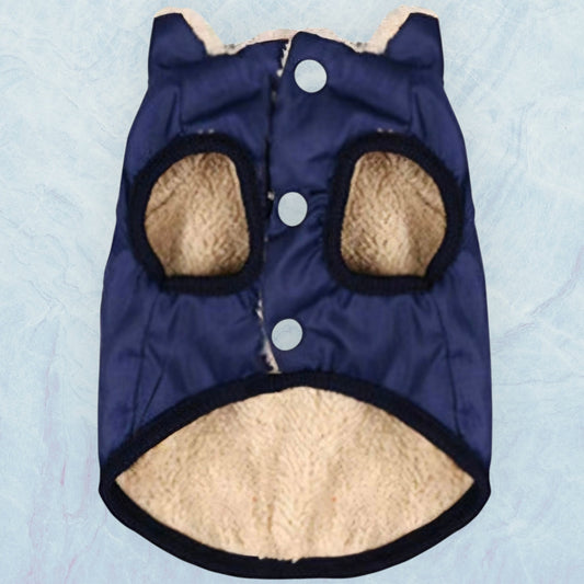 Navy and Red Dog Jacket with Fleece Lining