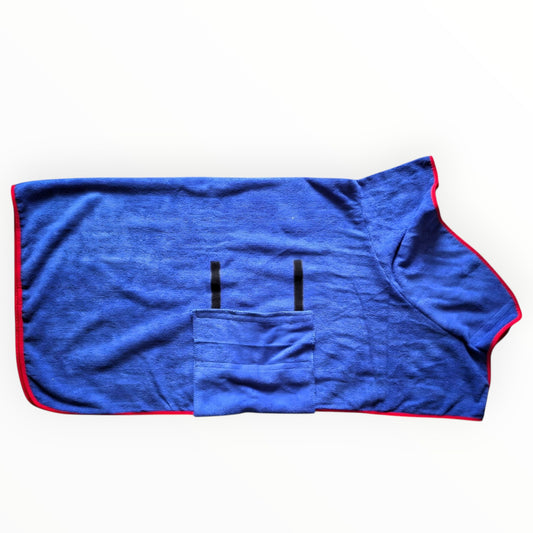 Blue Dog Bathrobe with Velcro Straps