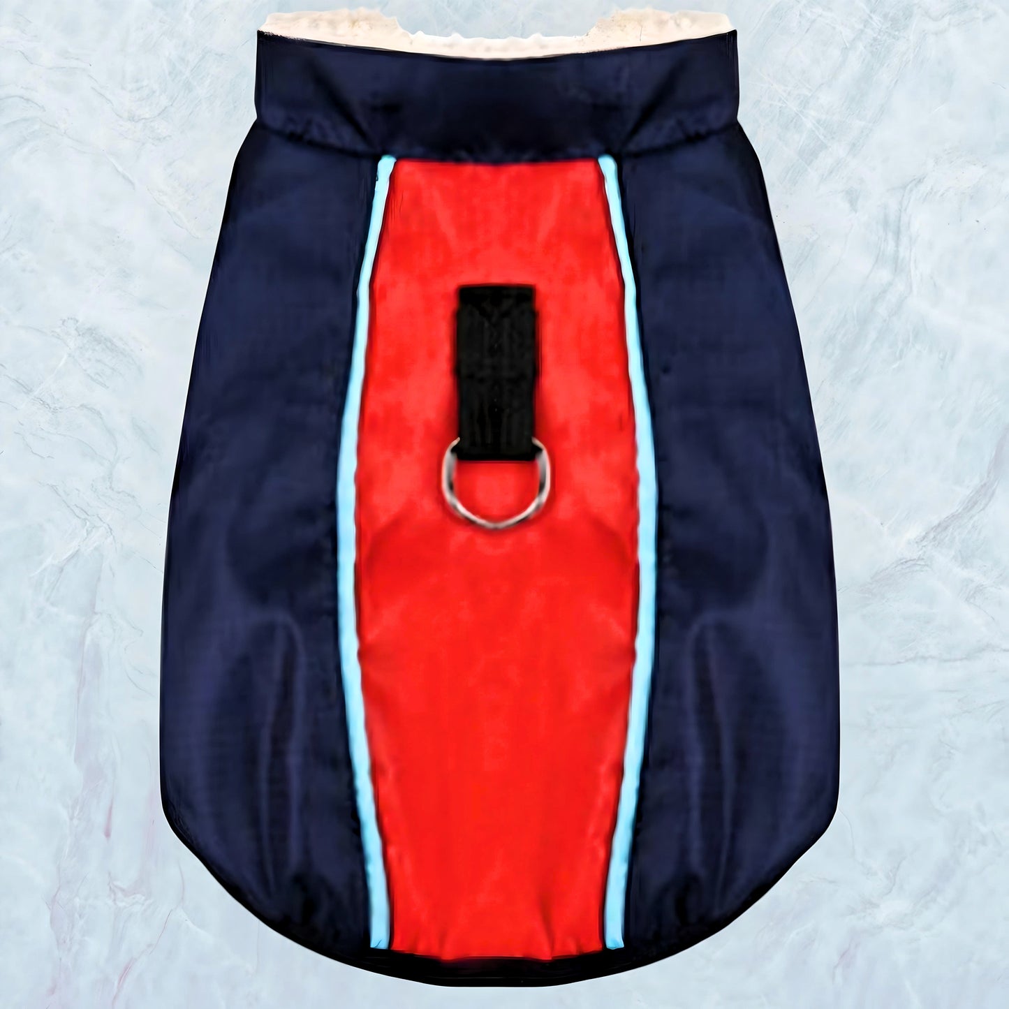 Navy and Red Dog Jacket with Fleece Lining